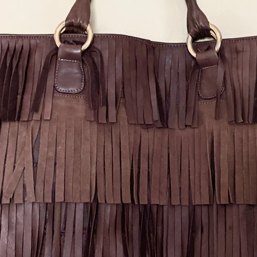 Novella Royale | Fringed Two-Tone Leather Bag ♥ Like new! - Picture 9 of 9